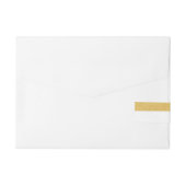 ホワイト&ゴールドフォイルストライプ招待状ラップのまわりにラベル ラップアラウンド宛名ラベル (裏面)