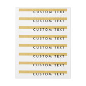 ホワイト&ゴールドフォイルストライプ招待状ラップのまわりにラベル ラップアラウンド宛名ラベル (シート)