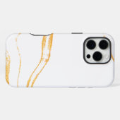 ホワイト+ゴールド大理石 iPhoneケース (裏面横)