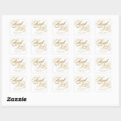 ホワイト×ゴールド箔押し サンクスギビング 結婚式 スクエアシール (シート)