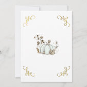 ホワイト＆ゴールド グリッター パンプキン スイート16 パーティー 招待状 (裏面)