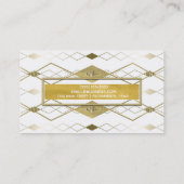 ホワイト＆ゴールド ダイヤモンド グラマラス モダン クラシック エレガント 名刺 (裏面)