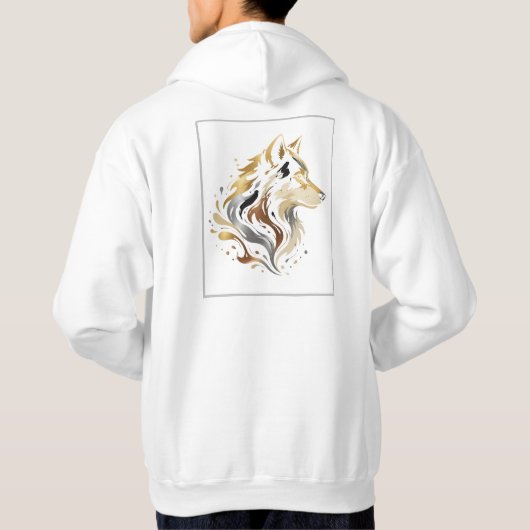 ホワイト&ゴールド デザイン コレクション パーカ (裏面)