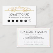 ホワイト・ゴールド・フォイル・クラシック・シック・ヴィンテージ・スワカスタムールズ 名刺 (正面/裏面)