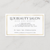 ホワイト・ゴールド・フォイル・クラシック・シック・ヴィンテージ・スワカスタムールズ 名刺 (裏面)