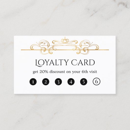 ホワイト・ゴールド・フォイル・クラシック・シック・ヴィンテージ・スワカスタムールズ 名刺 (正面)