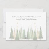 ホワイト＆ゴールド ミニマル モダン クリスマス ツリー 招待状 (裏面)