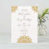 ホワイト ゴールド モダン 招待状 (スタンド正面)