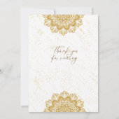 ホワイト ゴールド モダン 招待状 (裏面)