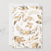 ホワイト ゴールド リーフ ローレル 秋の誕生日パーティー 招待状 (裏面)