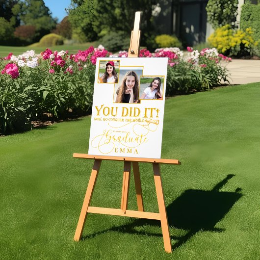 ホワイト＆ゴールド 卒業式 マルチ フォト メモリアル