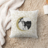 ホワイト＆ゴールド 天体 サンburst ムーンフォト ウェディング クッション (ブランケット)