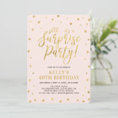 ホワイト＆ゴールド | 女性 40歳 サプライズ誕生日パーティー 招待状 (スタンド正面)