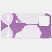 ホワイト・サングラス付きアフロの紫色の女の子 Case-Mate iPhoneケース (裏面 (横))