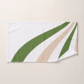 ホワイト、サンド、パームグリーン波 バスタオルセット (ハンドタオル)