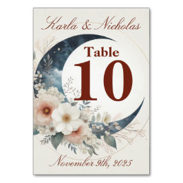 ホワイト&シナモンムーンフラワー結婚ズ テーブルナンバー
