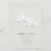 ホワイト シャムロック ウェディング 招待状 (正面/裏面)