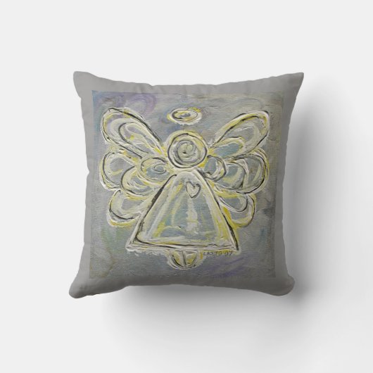 ホワイト&シルバーエンジェルデコレーション装飾用クッション クッション (裏面)