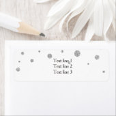 ホワイト&シルバーグリッターエレガントカード住所 シール (インサイチュ)