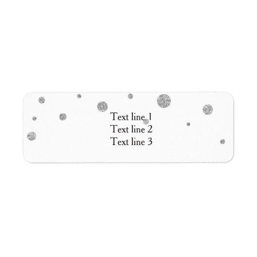 ホワイト&シルバーグリッターエレガントカード住所 シール (正面)