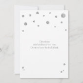 ホワイト&シルバーグリッターモダン結婚式招待状 招待状 (裏面)