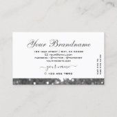 ホワイト&シルバースパークルグリッターダイヤモンドシメリー 名刺 (裏面)