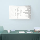 ホワイト&シルバーブライダルシャワー背景フォトブース 横断幕 (トレードショー)