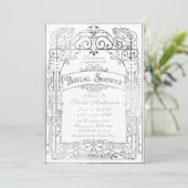 ホワイト&シルバーヴィンテージビクトリアンブライダルシャワー 招待状 (スタンド正面)