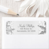 ホワイト&シルバー冬の雪片エレガントパーティー ラベル (インサイチュ)