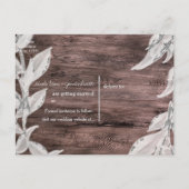 ホワイト&シルバー葉のと素朴ウッド日付を保存 案内ポストカード (裏面)