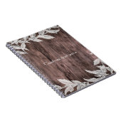 ホワイト&シルバー葉ズ&ウ素朴ィードエレガント ノートブック (右側)