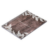 ホワイト&シルバー葉ズ&ウ素朴ィードエレガント ノートブック (左側)