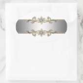 ホワイト シルバー ゴールド ジュエル エレガント 封筒 シール (バッグ)