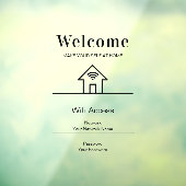 ホワイト シンプル ウェルカム ホーム WiFi メタル ウィンドウサイン (シート3)