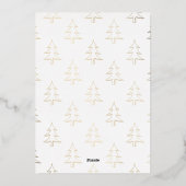 「ホワイト シンプル フォト」"メリー アンド ブライト" テキスト 箔シーズンカード (裏面)