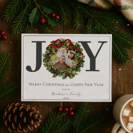 ホワイト・ジョイ・クリスマス・リース写真 シーズンカード