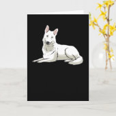 ホワイト·スイス·シェパード カード (黄色い花)