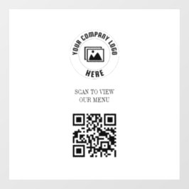 ホワイト スキャン QR コード メニュー看板 ウィンドウサイン
