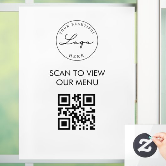 ホワイト スキャン QR コード 価格表 メニュー看板 ウィンドウサイン (ホーム)