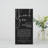 ホワイト・スクリプト&フォト葬儀 サンキューカード (スタンド正面)