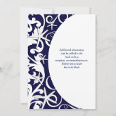 ホワイト スターフィッシュ ダークブルー ビーチ ウェディング 招待状 (裏面)