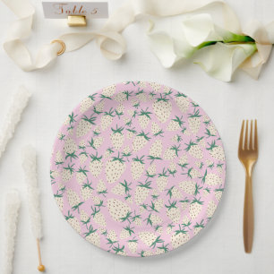 ホワイト スターベリー ピネベリー カスタム ブライダル シャワー ペーパープレート