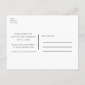 ホワイト ストリング ライト & ラスティック ウッド セーブ ザ デート 案内ポストカード (裏面)