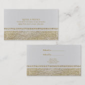 ホワイト&スパーキング金ゴールドグラムきらきら光るフレンド参照 紹介カード (正面/裏面)