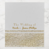 ホワイト&スパーキング金ゴールドグラムシックパーティーワインラベル ワインラベル (シングルラベル)