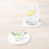 ホワイト スプリング フラワーブーケ ブライダルシャワー コースター (側面)