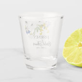 ホワイト スプリング フラワーブーケ ブライダルシャワー ショットグラス (裏面)