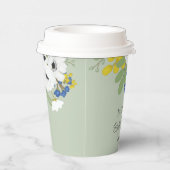 ホワイト スプリング フラワーブーケ ブライダルシャワー 紙コップ (右)