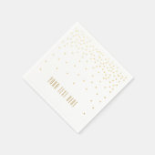 ホワイト&スモールゴールドフォイル結婚紙吹雪のナプキン スタンダードカクテルナプキン (角)