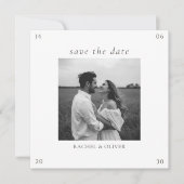 ホワイト & セージ | おしゃれな花のウェディング Save The Date セーブザデート (正面)